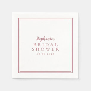 Dusty Rose Bridal Shower Wedding Simple Modern Napkin