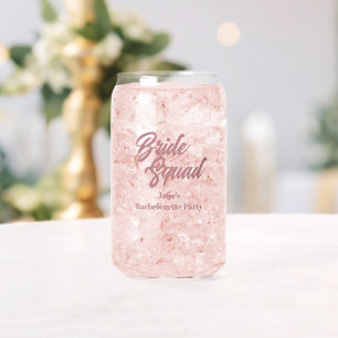 Dusty Rose Bride Squad Bachelorette Party Can Glass