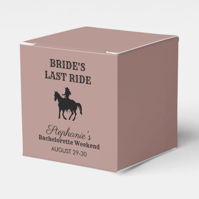 Dusty Rose Bride's Last Ride Bachelorette Weekend  Favour Box (Front Side)