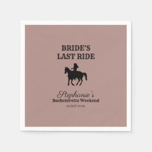 Dusty Rose Bride's Last Ride Bachelorette Weekend Napkin