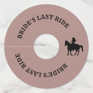 Dusty Rose Bride's Last Ride Bachelorette Weekend  Wine Glass Tag