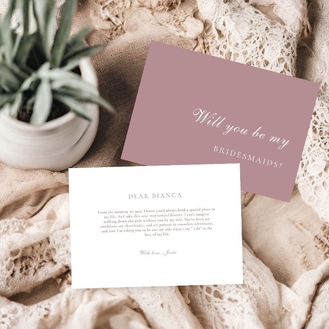 Dusty Rose  Bridesmaid Proposal Card (Creator Uploaded)