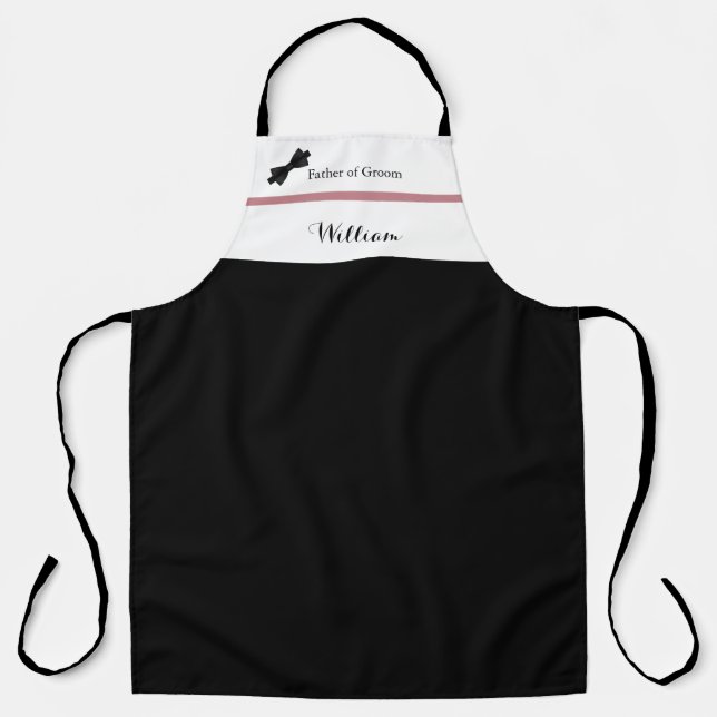 Dusty Rose Burgundy Father of Groom Wedding Apron (Front)