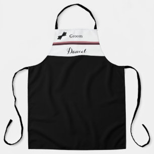 Dusty Rose Burgundy Groom Wedding Apron