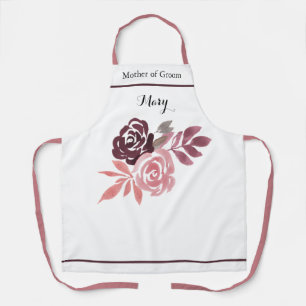 Dusty Rose Burgundy Mother of Groom Apron