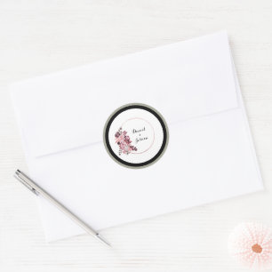 Dusty Rose & Burgundy Wedding Sticker