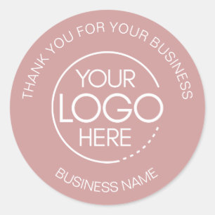 Dusty Rose Business Thank You Classic Round Sticker