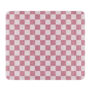 Dusty rose checkerboard pattern cutting board