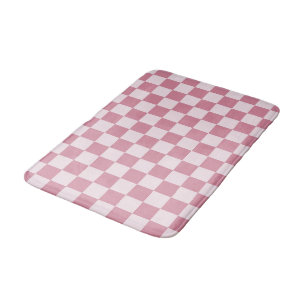 Dusty rose chequerboard pattern bath mat