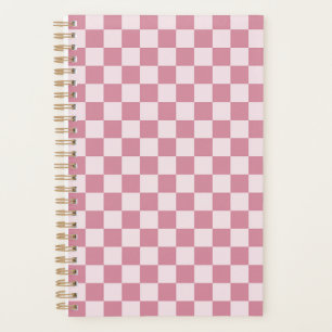 Dusty rose chequerboard pattern planner
