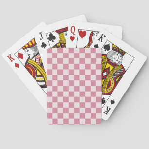 Dusty rose chequerboard pattern playing cards