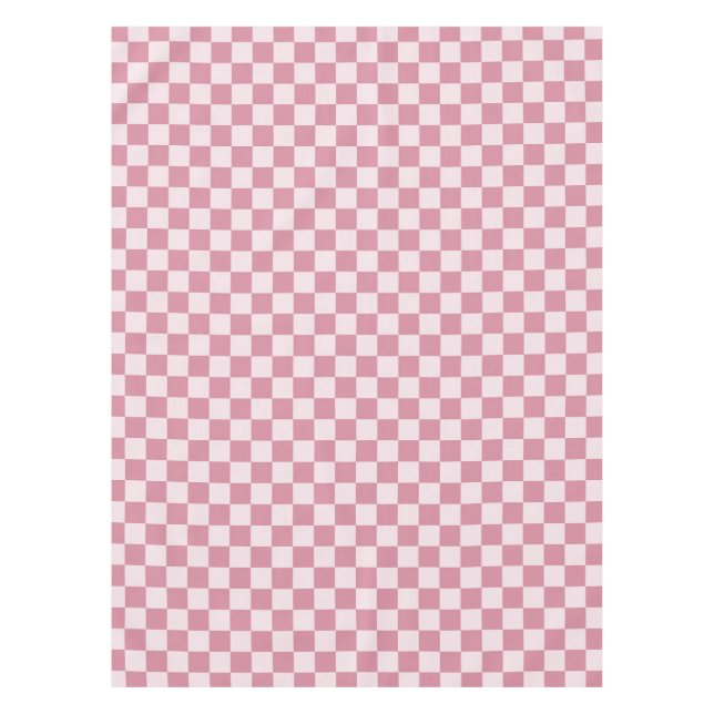 Dusty rose chequerboard pattern tablecloth (Front)