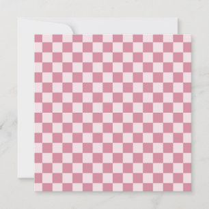 Dusty rose chequerboard pattern thank you card