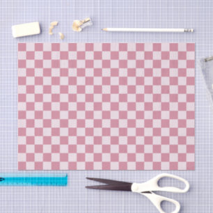 Dusty rose chequerboard pattern tissue paper