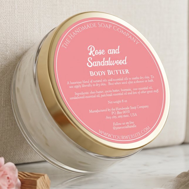 Dusty Rose Cosmetics Jar Label w Ingredients (Creator Uploaded)
