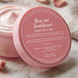Dusty Rose Cosmetics Jar Label w Ingredients