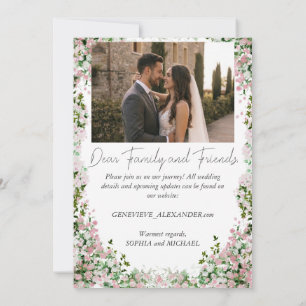 Dusty Rose Custom Photo Wedding Save The Date Card
