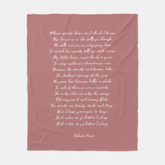 Dusty Rose Custom Poem Song Lyric Quote Fleece Blanket