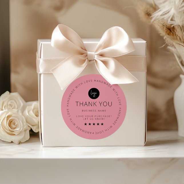 Dusty Rose Custom Thank You Sticker With Logo (Dusty Rose Custom Thank You Sticker With Logo)