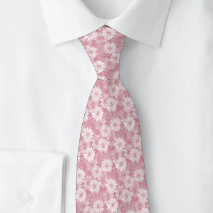 Dusty Rose Daisies Tie
