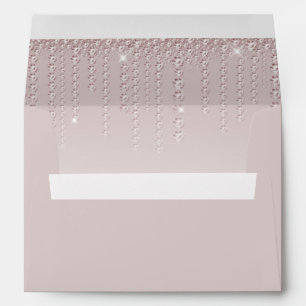 Dusty Rose Diamond Return Addressed Invitation Envelope