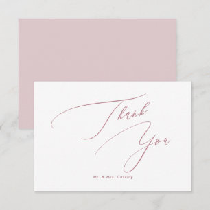 Dusty Rose DIY colours Luxe Script Thank You Card