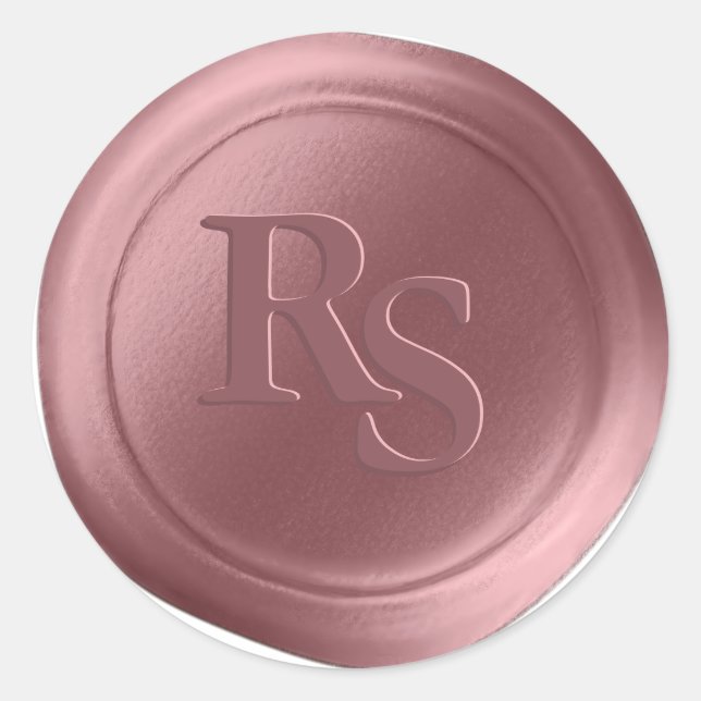Dusty Rose Double Monogram Wedding Wax Seals (Front)