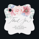 Dusty Rose Dusty Blue Floral Elegant Thank You Favour Tags<br><div class="desc">Dusty rose and dusty blue flowers thank you tags</div>