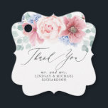 Dusty Rose Dusty Blue Floral Elegant Thank You Favour Tags<br><div class="desc">Dusty rose and dusty blue flowers thank you tags</div>