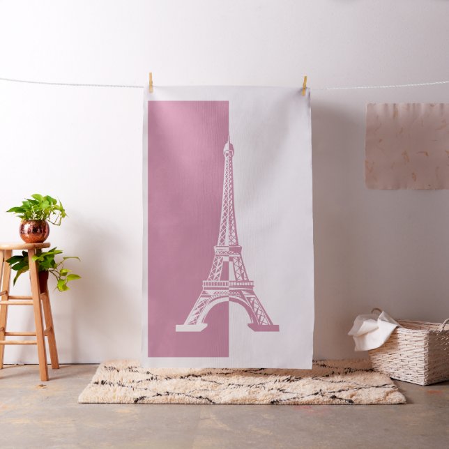 Dusty Rose Eiffel Tower | Cool Gifts Fabric (In Situ)
