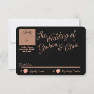 Dusty Rose Elegant Minimalist RSVP Mail Card