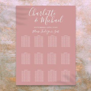Dusty Rose Elegant Signature Wedding Seating Chart