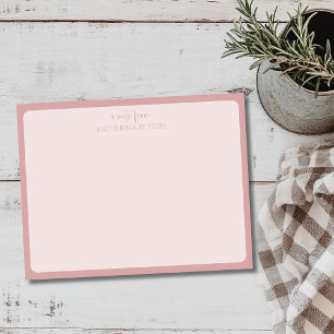 Dusty Rose Elegant Simple Statnionery Note Card