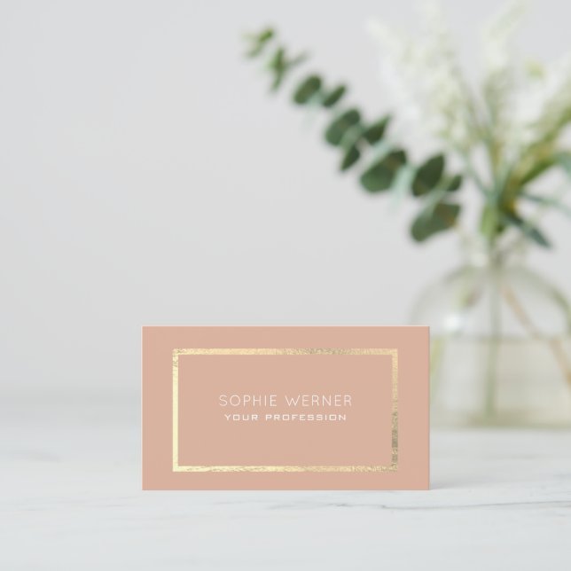 Dusty Rose Elegant Stylish Business Card for Women (Standing Front)