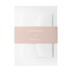 Dusty Rose Elegant Wedding Invitation Belly Band
