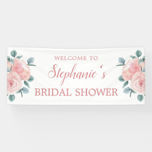Dusty Rose Eucalyptus Floral Bridal Shower Banner
