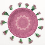 Dusty Rose Faux Tulle Design Paper Plate<br><div class="desc">You will love this delicate faux tulle or mesh, fabric-like Mandala art design in a dusty rose colour. The mandala symbol has many meanings to different people of various cultures, and beliefs, but for the purpose of this design it symbolises growth, life, and the unifying presence of unconditional love. The...</div>