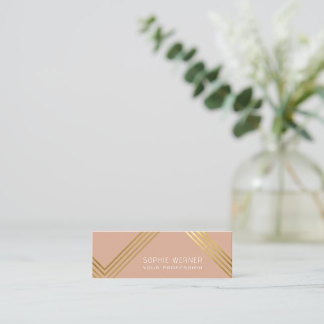 Dusty Rose Feminine Business Card (Standing Front)