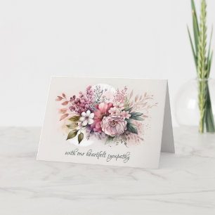 Dusty Rose Floral Bouquet Sympathy Card