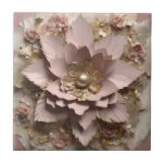Dusty Rose Floral - Ceramic Tile<br><div class="desc">Dusty Rose Floral - Ceramic Tile
For Wooden Keepsake Box 
Design 06
A perfect little gift!</div>
