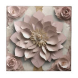 Dusty Rose Floral - Ceramic Tile<br><div class="desc">Dusty Rose Floral - Ceramic Tile 
Wooden Keepsake Box 
Design 11
A perfect little gift!</div>