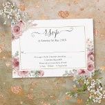 Dusty Rose Floral Elegant Script RSVP Card<br><div class="desc">A simple elegant dusty rose floral script kindly reply RSVP card with your details set in chic typography. Designed by Thisisnotme©</div>