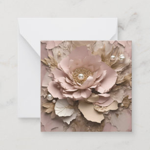 Dusty Rose Floral Note Card - Any Occasion
