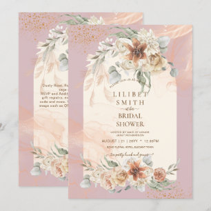 Dusty Rose Floral Pampas Grass Boho BRIDAL SHOWER