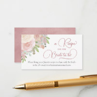 Dusty Rose Floral Recipe for the Bride to Be