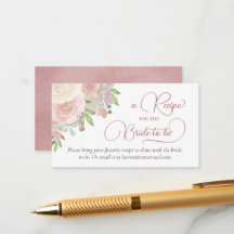 Dusty Rose Floral Recipe for the Bride to Be