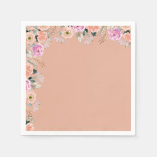 Dusty Rose floral retro (no text) Napkin