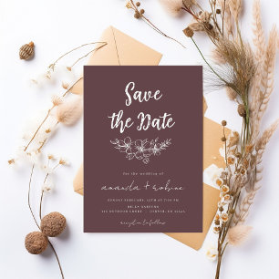 Dusty Rose Floral Save the Date Invitation
