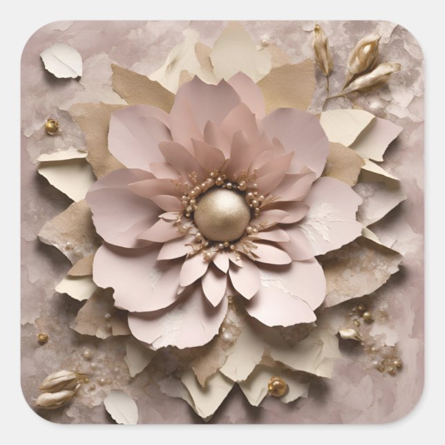 Dusty Rose Floral - Sticker  (Front)