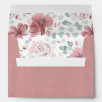 Dusty Rose Flowers and Eucalyptus Greenery